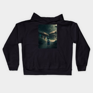 A girl in jungle Kids Hoodie